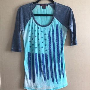 Rock & Roll Cowgirl Burnout Baseball Tee